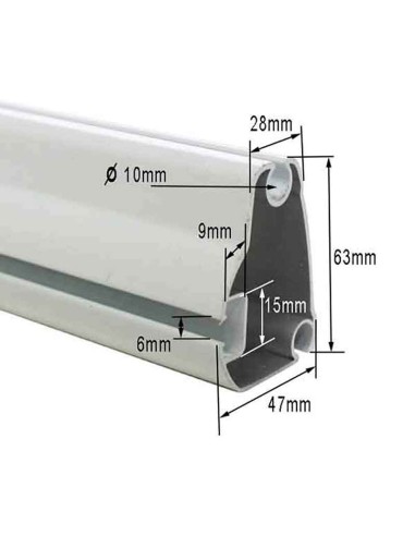 2.95 m de Perfil PF-03 de aluminio lacado en blanco [product.brand] 1 - jesus@toldosyules.com 