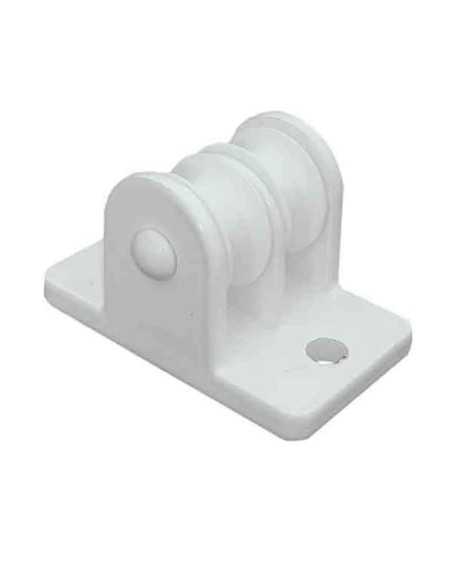 Carrucha doble con dos alas para cuerda de toldo plano